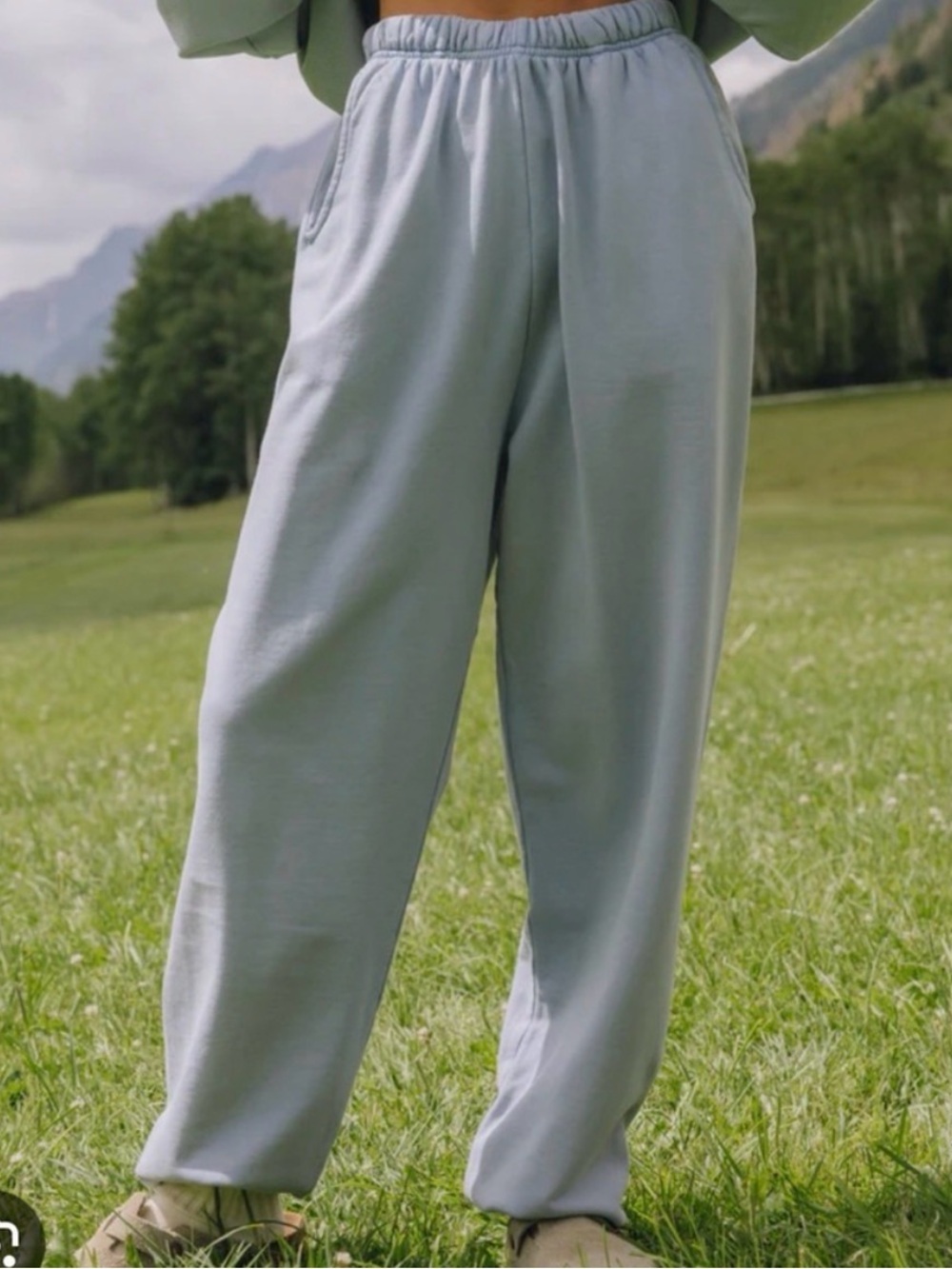 Daily Drills Light Blue Relaxed Elastic-Waist Track Pants